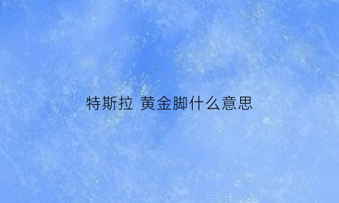 特斯拉黄金脚什么意思(特斯拉金色)